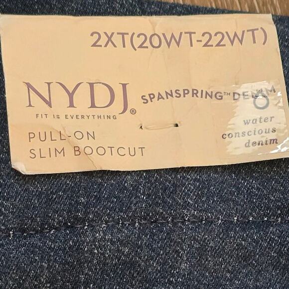 NYDJ Pull on Slim Bootcut Jeans Medium Wash Plus Size 2XL Tall 20 22 New 21 x 34 - Picture 16 of 16
